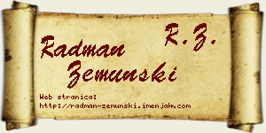 Radman Zemunski vizit kartica